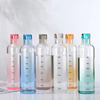 Glass TIME LINE Scale Water Bottle 500ML