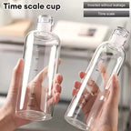 Glass TIME LINE Scale Water Bottle 500ML