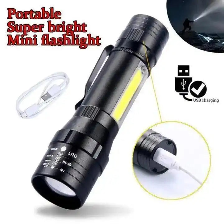 Portable USB Rechargeable Super Bright Mini Flashlight