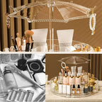 Umbrella Makeup Organizer, Transparent 360 Rotating Cosmetic