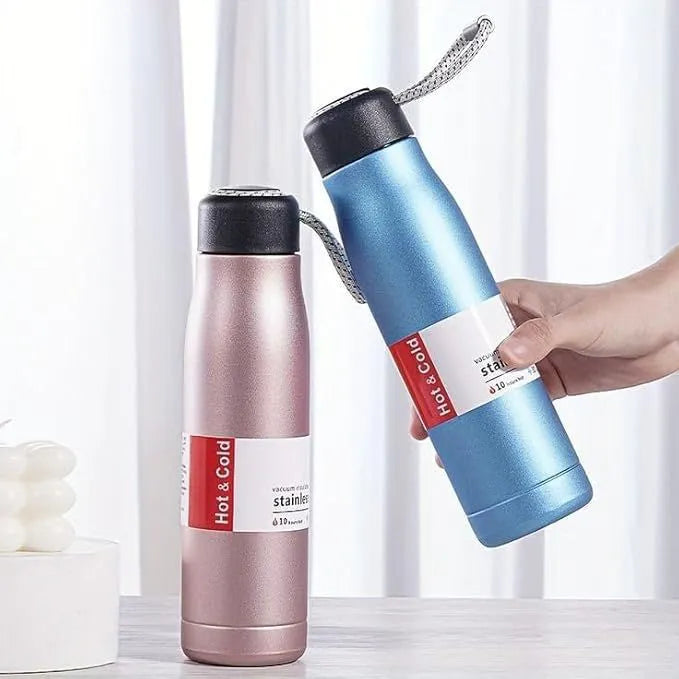 New Mat Shade Stainless Steel Water Bottle with Top Rope (Box Packing)