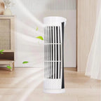 USB Powered Desk Fan Lightweight and Quiet Bladeless Tower Fan with LED Light Cooling Gadget for Office and Home Use