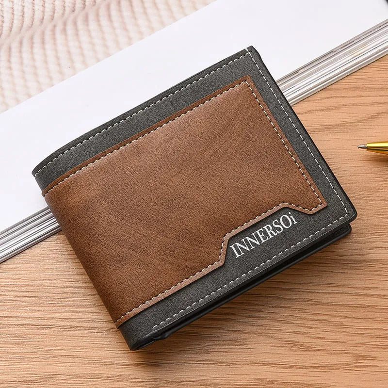Men’s Two-Tone Leather Bifold Wallet