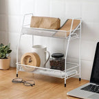 2 Layer Kitchen Storage Rack Cosmetics Desktop Storage Box Spice Organizer Dish Drainer Holder Bathroom Desk Shelf