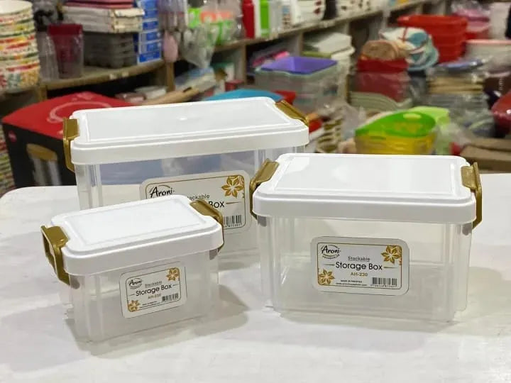 3 in 1 Aroni Household Stackable Storage Container with Vertical Locking