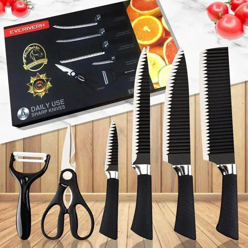 6-Piece Kitchen Knife Set – Daily Use Sharp Knives