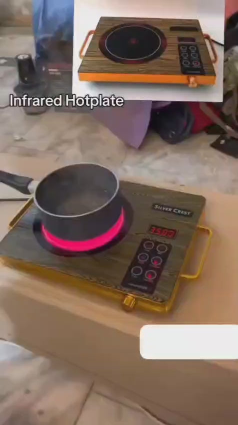 Silver Crest Electric Infrared Cooker for Frying and Cooking, Adjustable Heat and watts with Timer