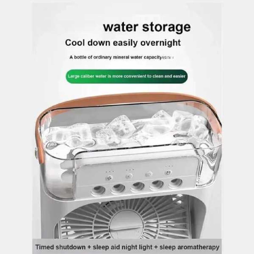3-in-1 Portable Air Cooler & Humidifier with 7 Color LED Lights