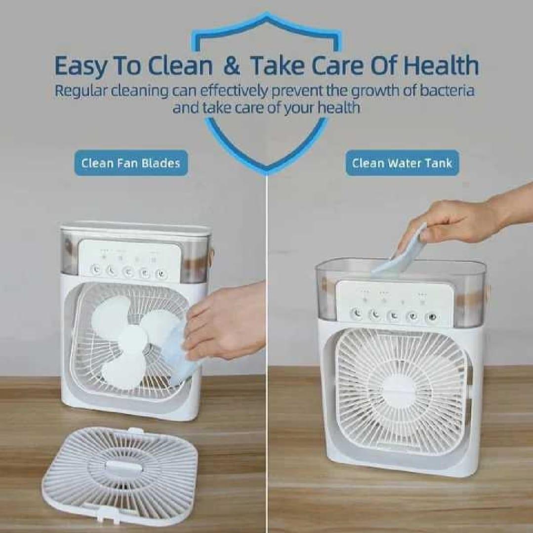 3-in-1 Portable Air Cooler & Humidifier with 7 Color LED Lights